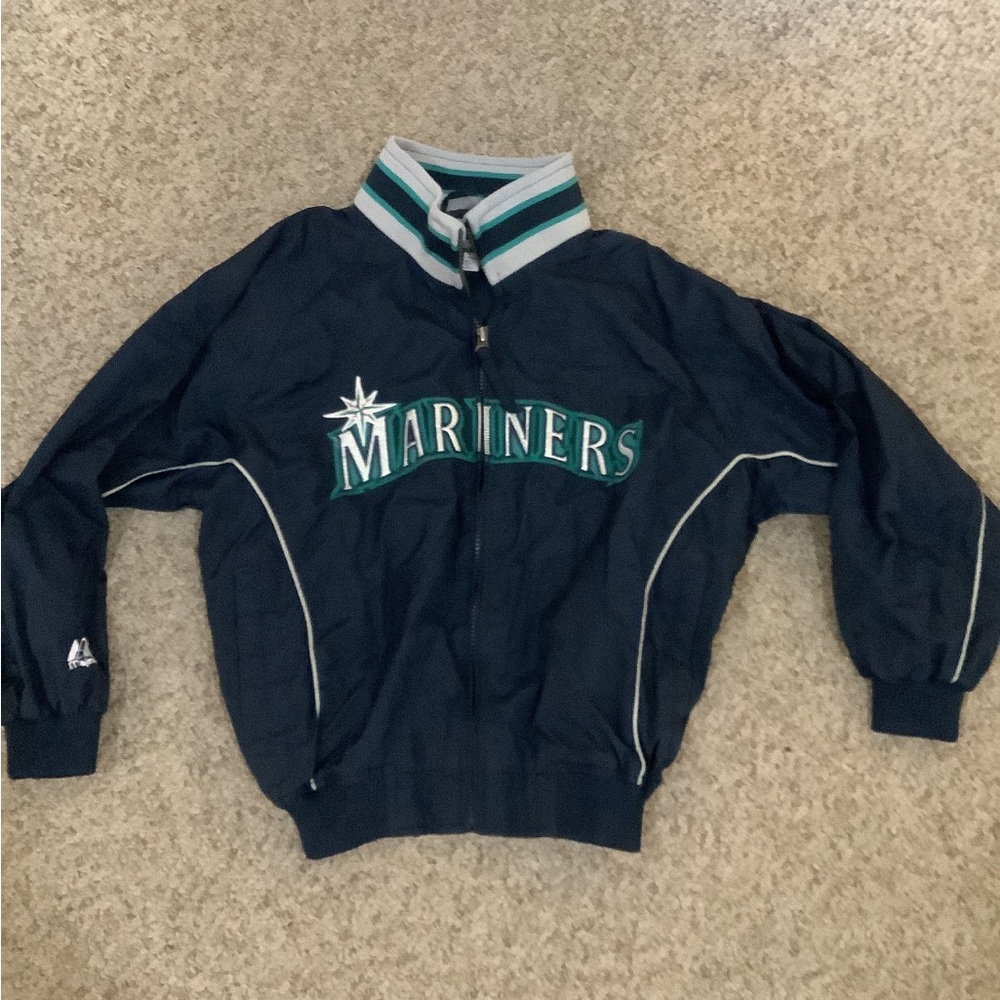Vintage 90s Seattle Mariners Navy Windbreaker (KIDS)